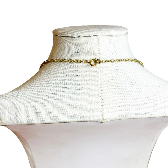 Vintage Art Nouveau Gold Tone Lotus Necklace - Picture 4 of 7